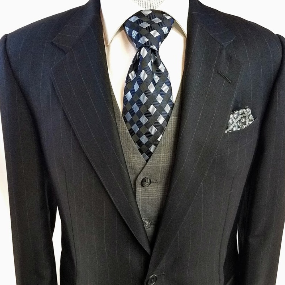 Hickey Freeman Pinstripe Italy Wool Blazer 40R